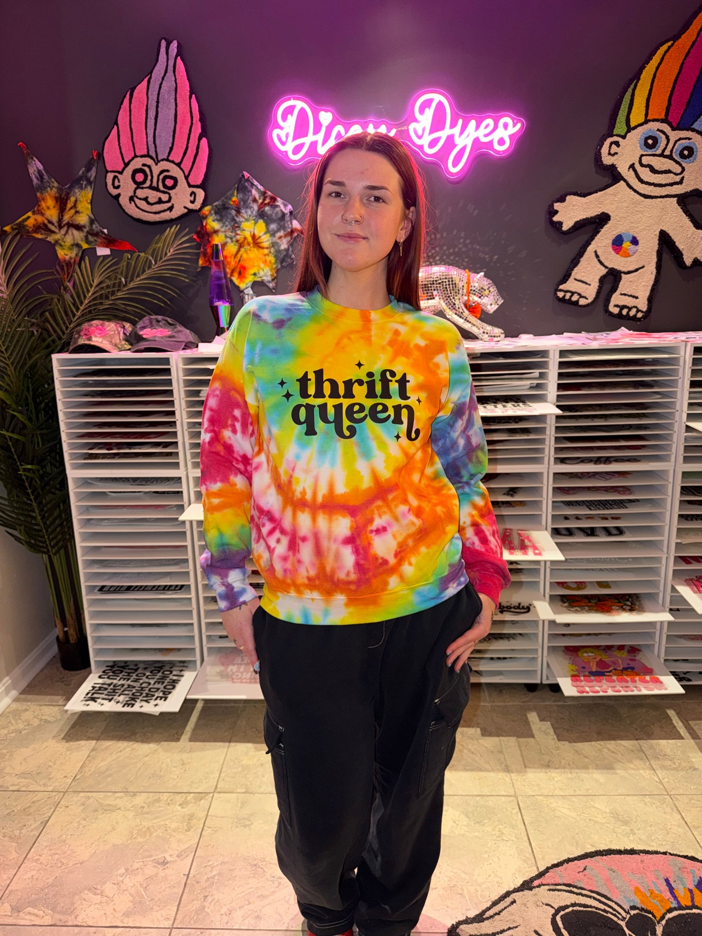 Thrift Queen Crewneck Dicey Dyes