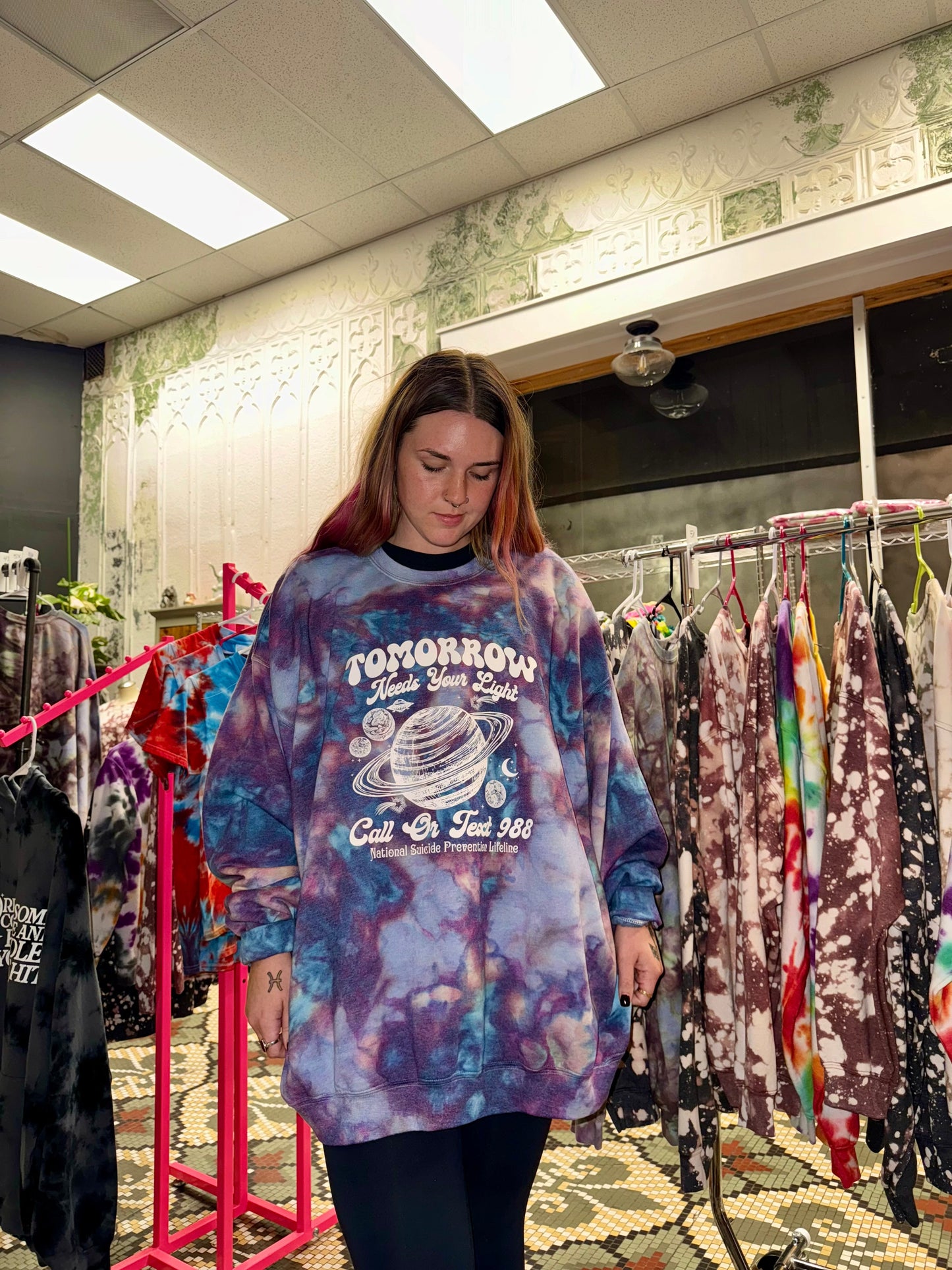 Tomorrow Needs Your Light Crewneck Dicey Dyes