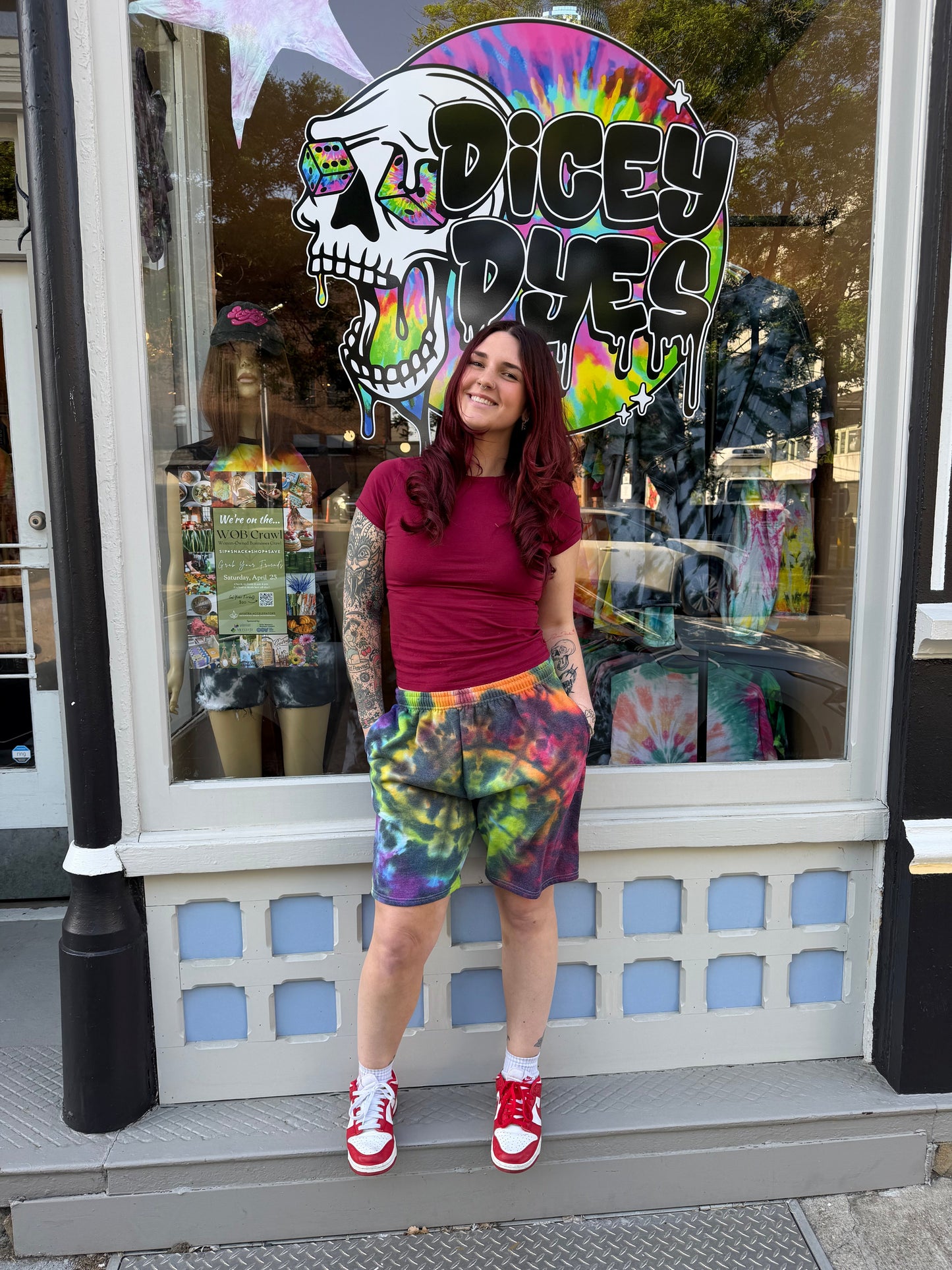 Dark Rainbow Sweat Shorts Ready To Ship Dicey Dyes