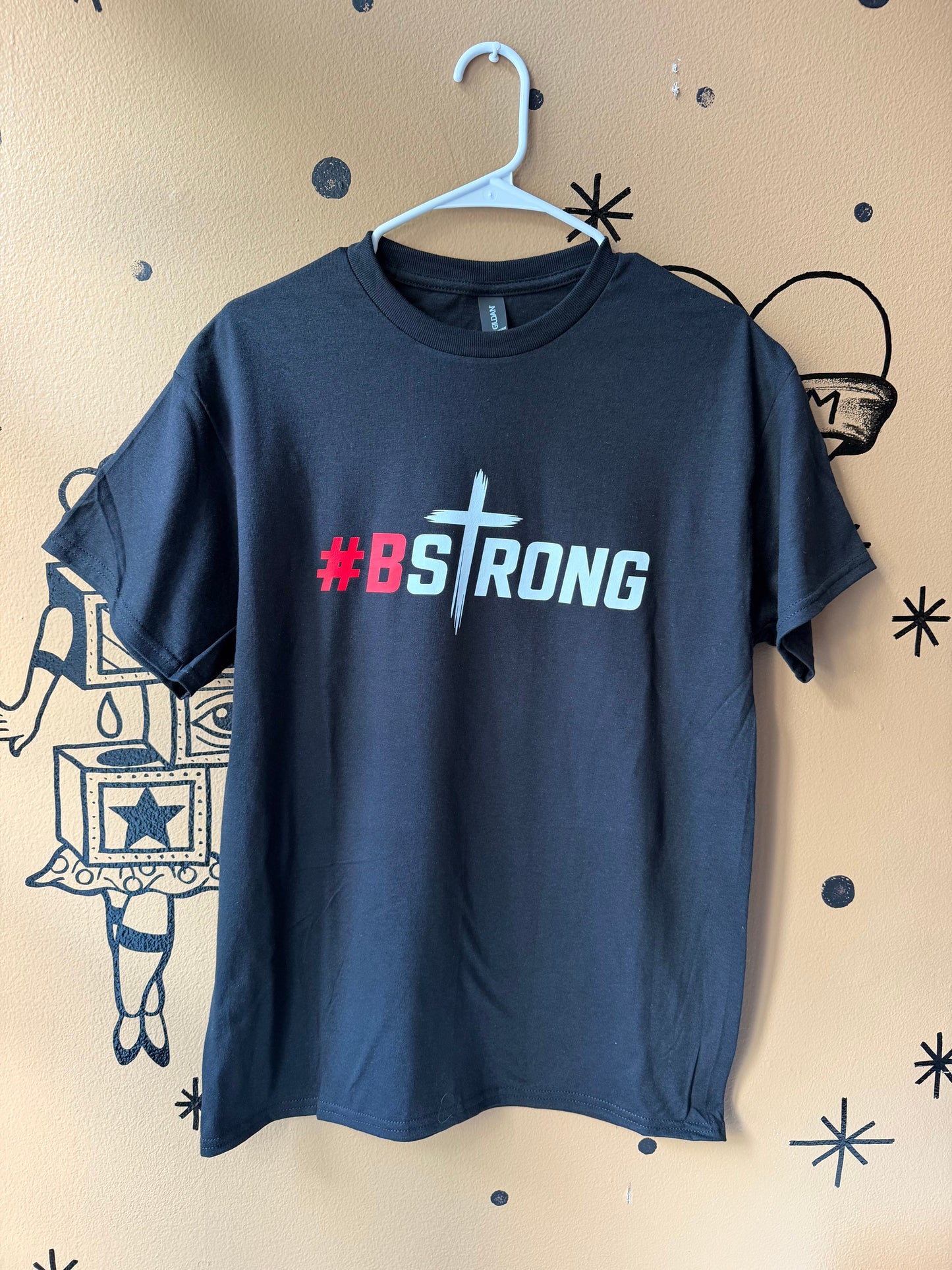 #BStrong Black T-Shirt Dicey Dyes