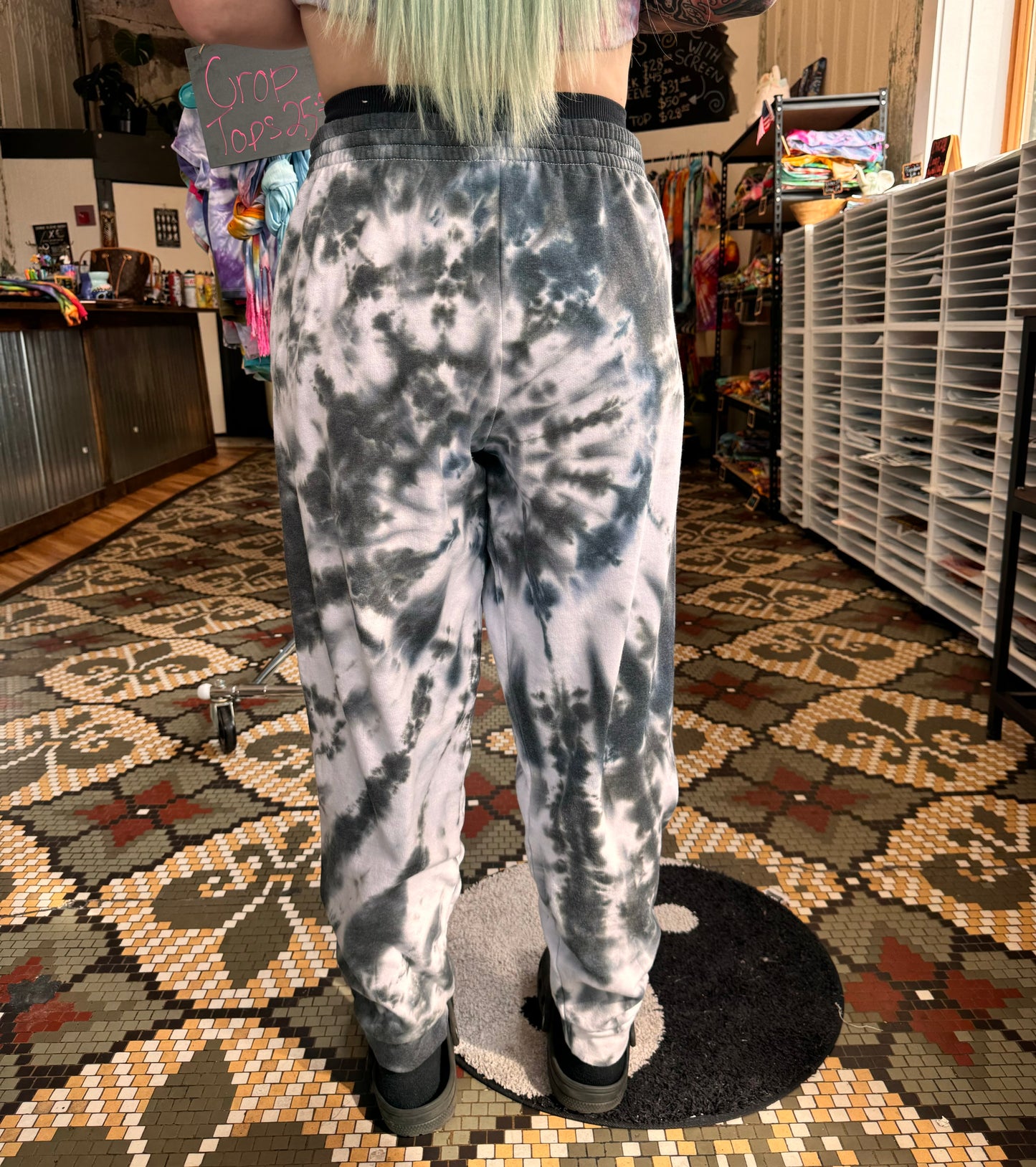 Pre-Order Black Spiral Joggers Dicey Dyes
