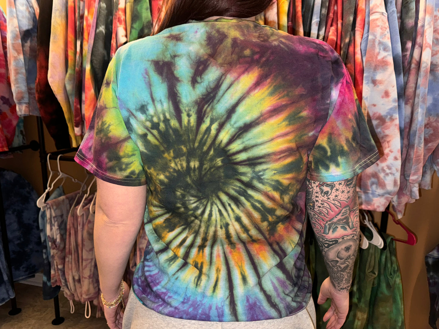 Plain Black Starburst T-Shirt Dicey Dyes