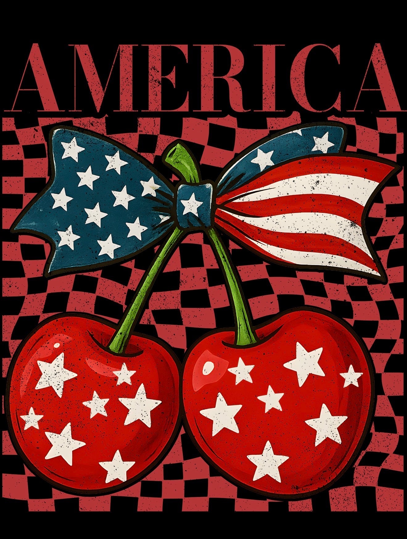 Adult Checker America Cherries Screen Dicey Dyes