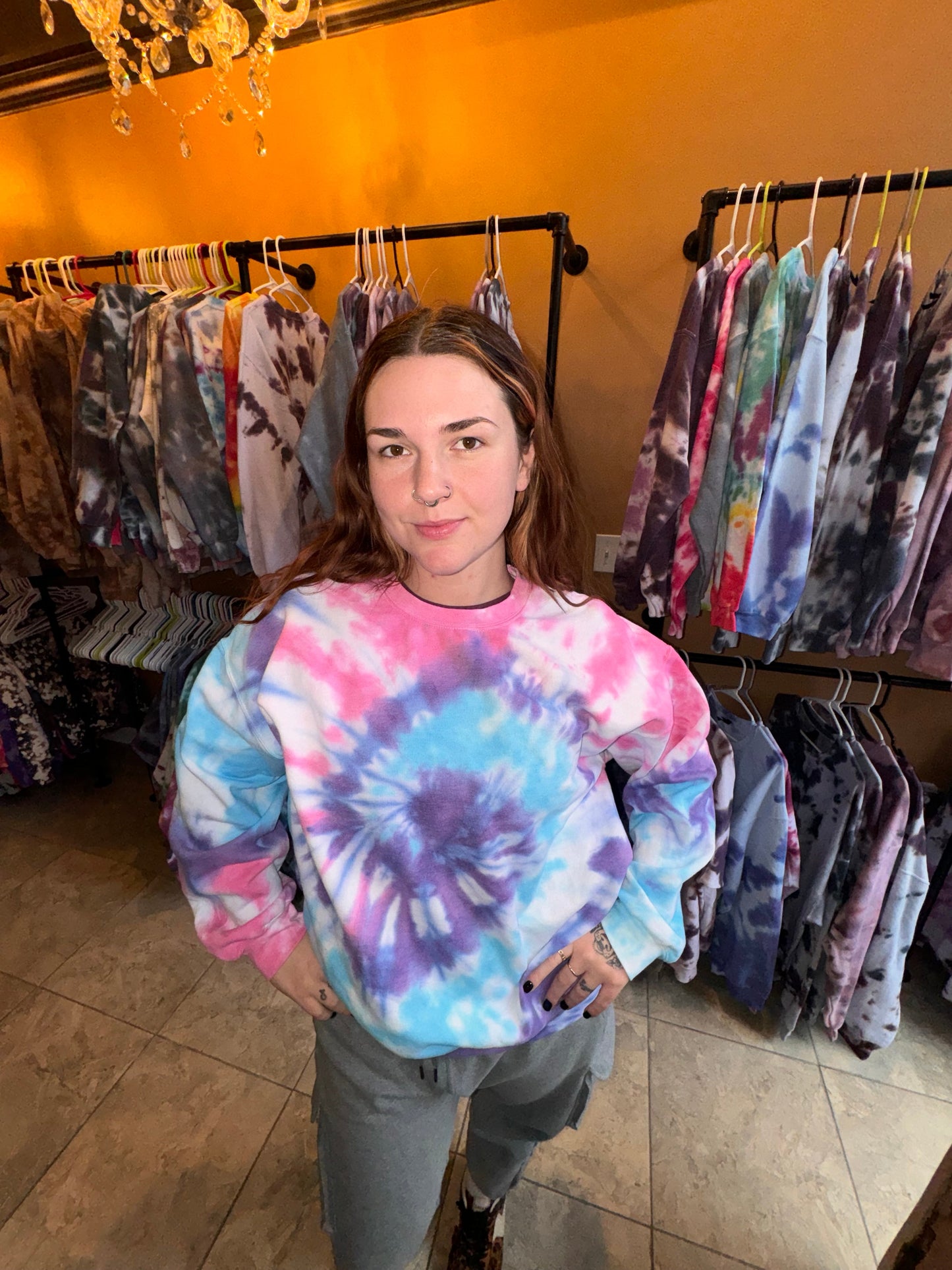 Cotton Candy Crewneck Dicey Dyes