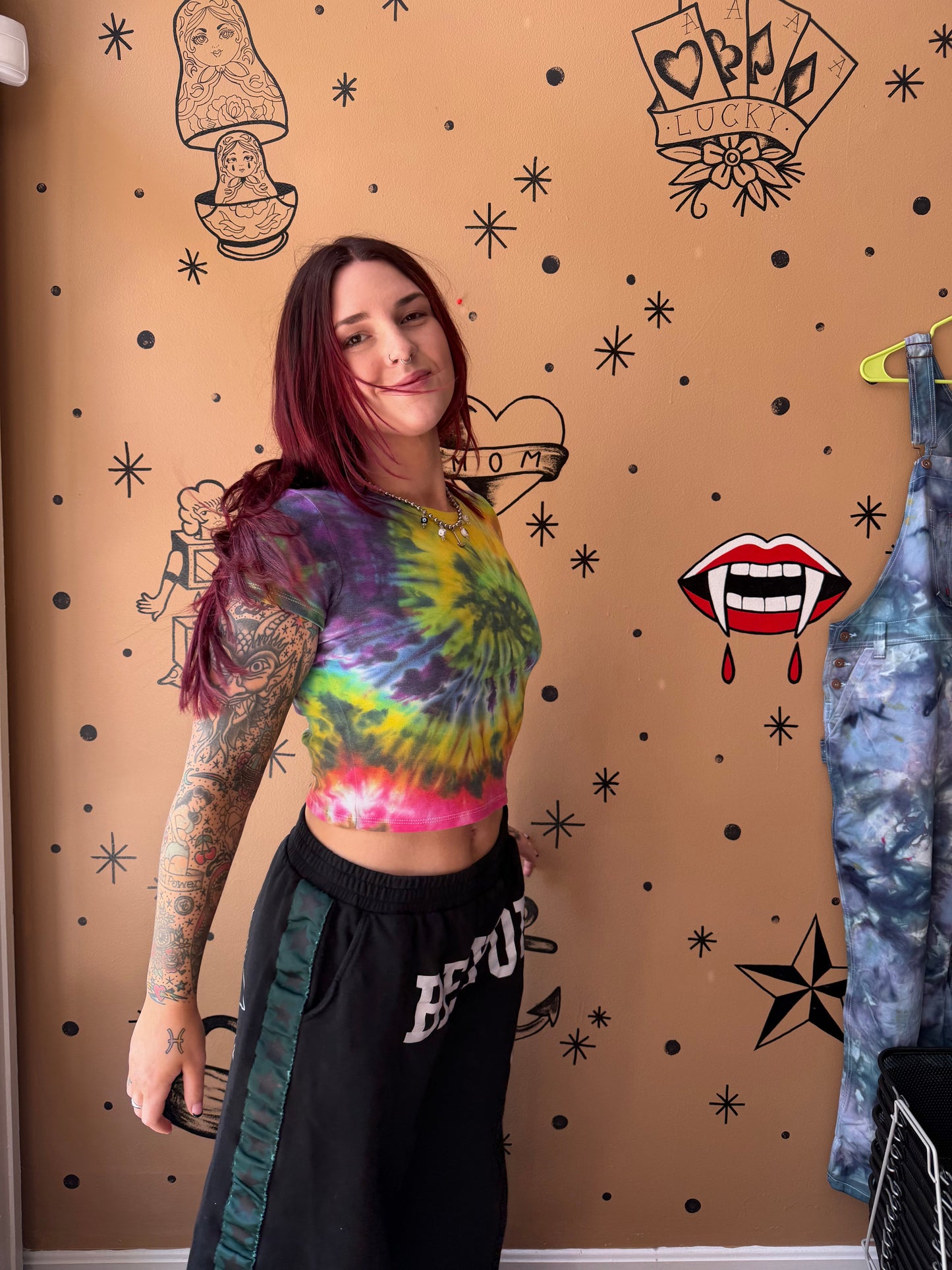 Dark Rainbow Baby Tee Dicey Dyes