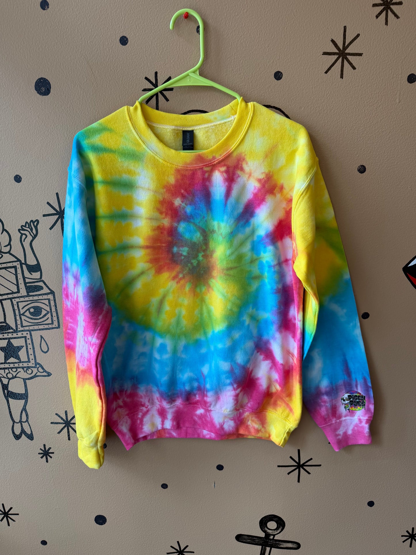 Spring Spiral Crewneck Ready To Ship Dicey Dyes