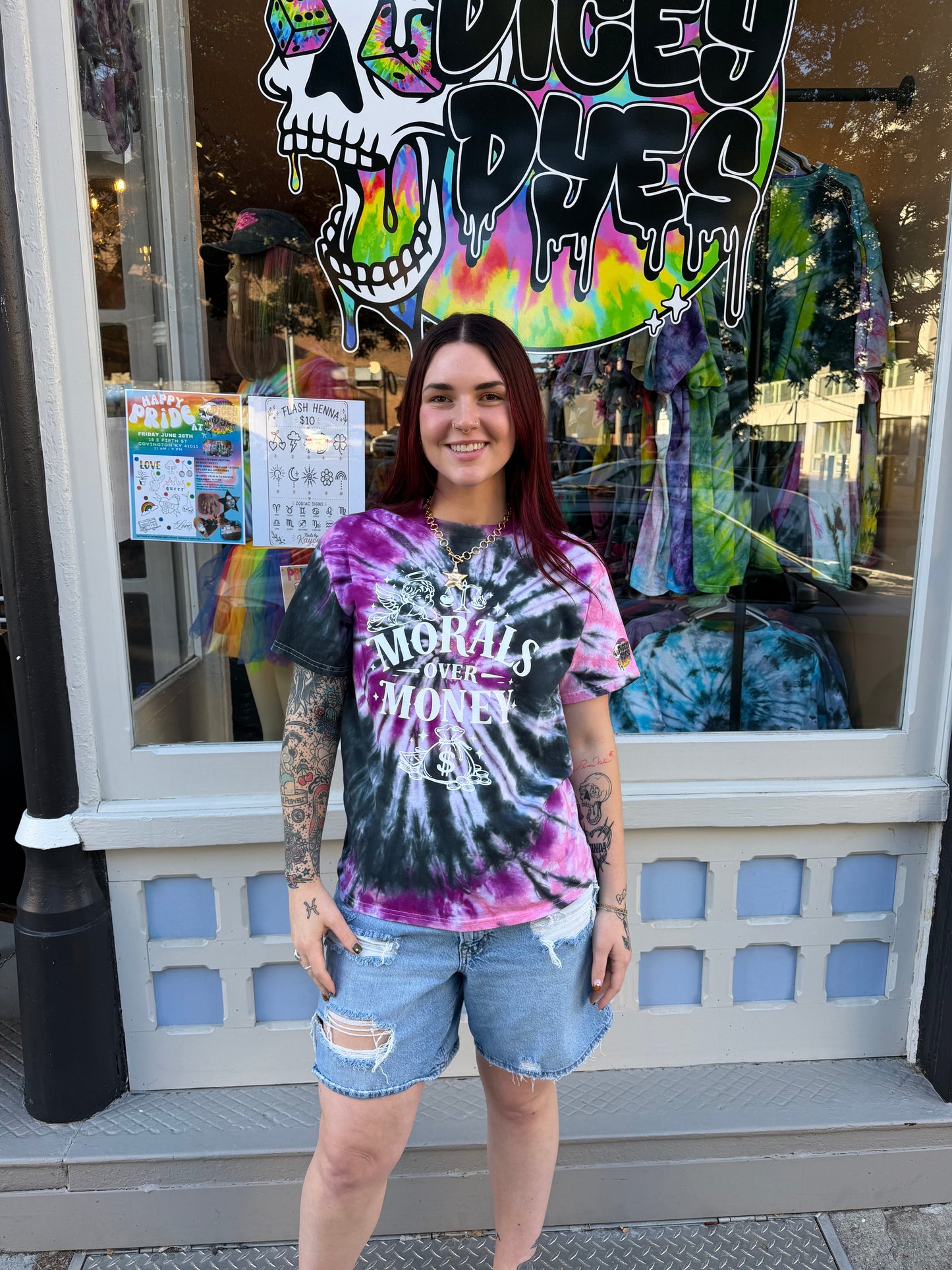 Morals Over Money Tie-Dye T-Shirt Dicey Dyes