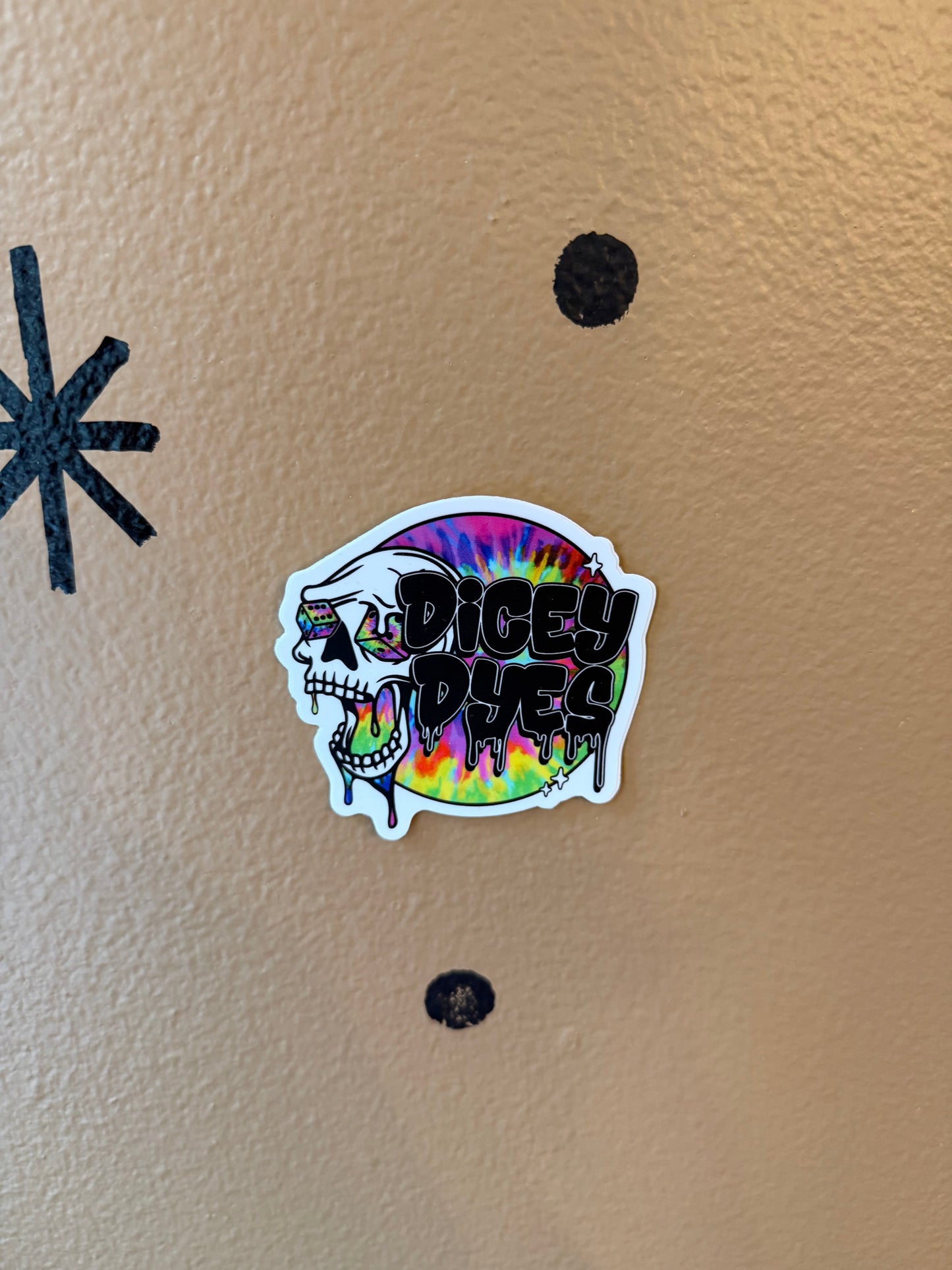 Dicey Logo 3x3 Sticker Dicey Dyes