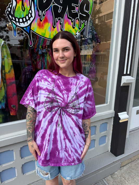 Purple Spider Bra T-Shirt Dicey Dyes
