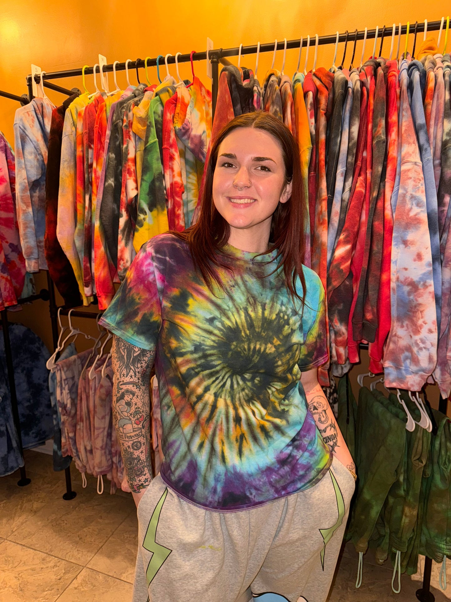 Plain Black Starburst T-Shirt Dicey Dyes