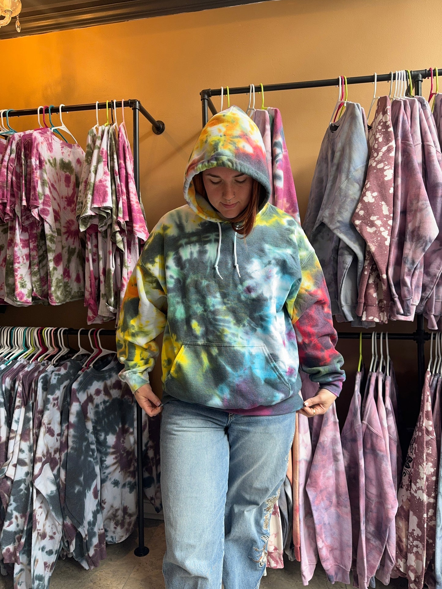 Dark Rainbow Hoodie Dicey Dyes
