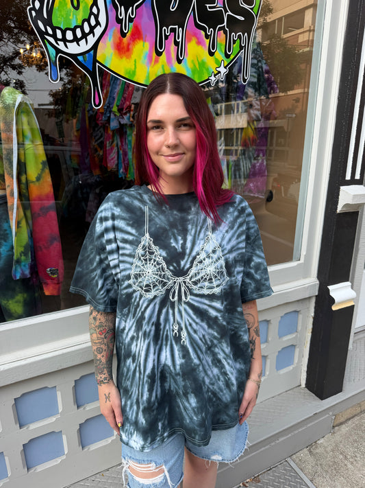 Black Spider Bra T-Shirt Dicey Dyes