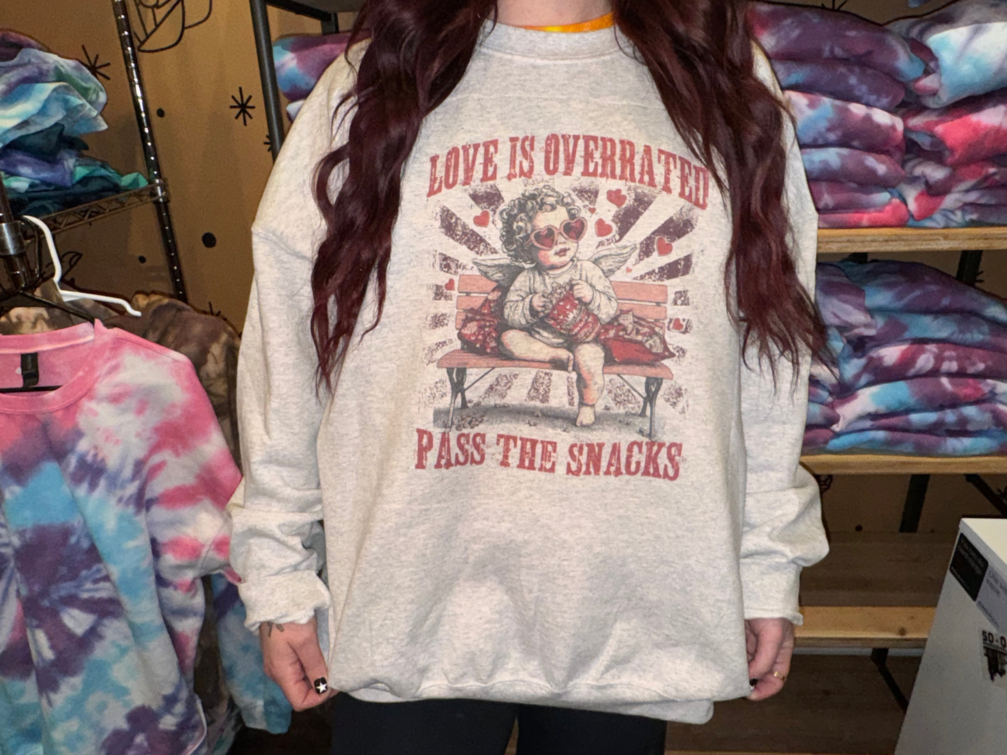 Love is Overrated Crewneck Dicey Dyes