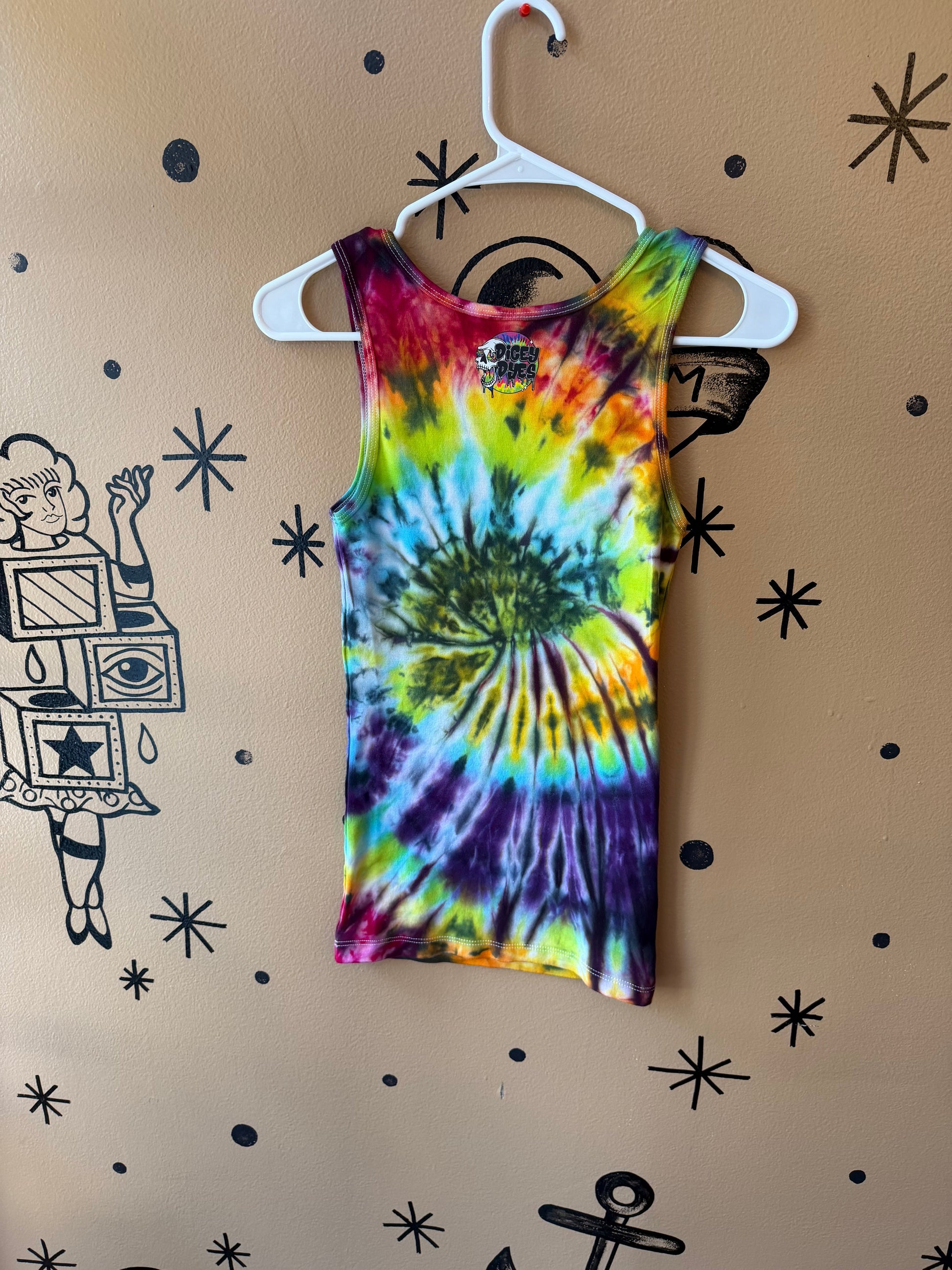 Dark Rainbow Tank Top Ready To Ship Dicey Dyes