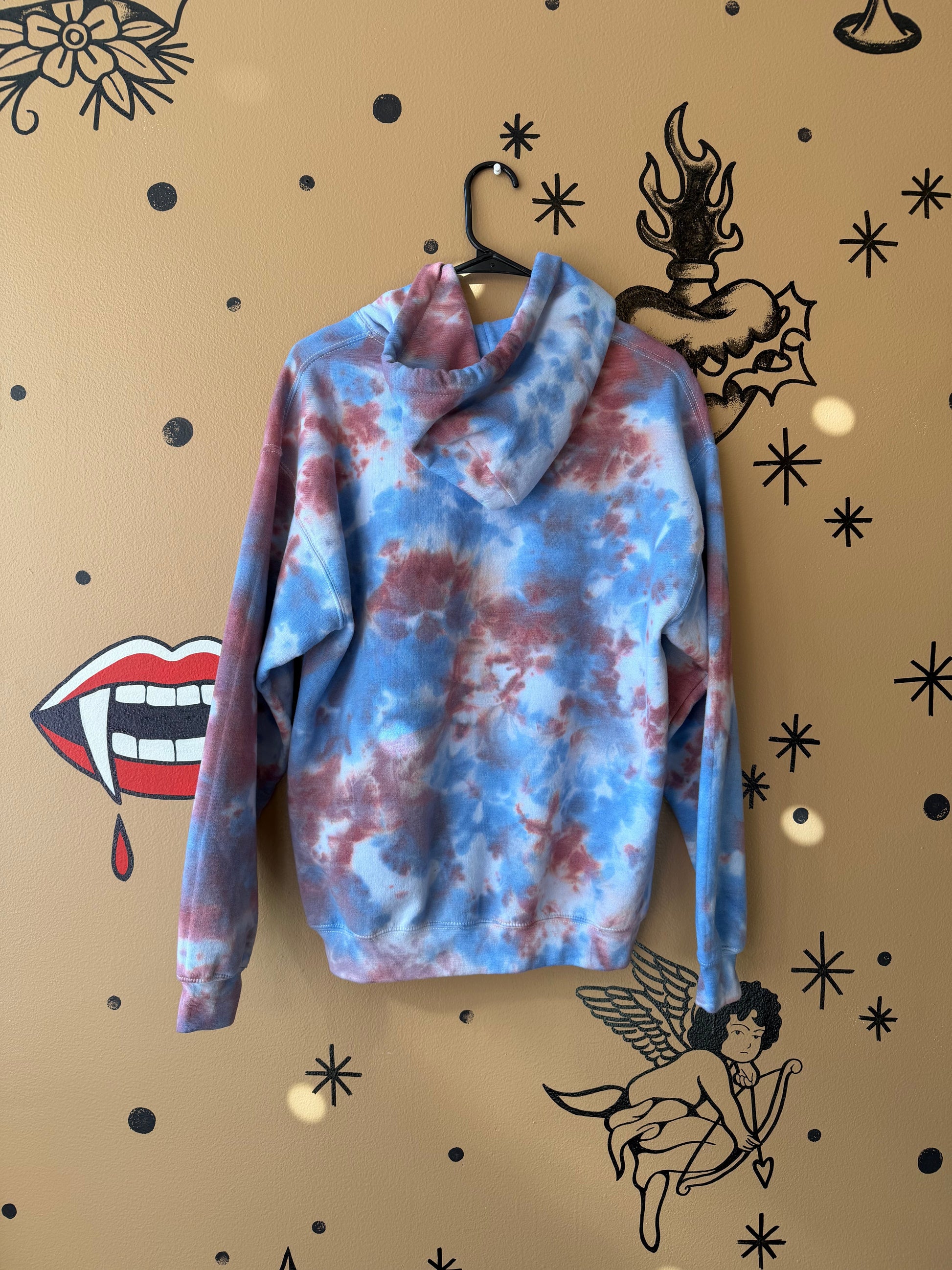 Plain Mauve and Baby Blue Hoodie Dicey Dyes