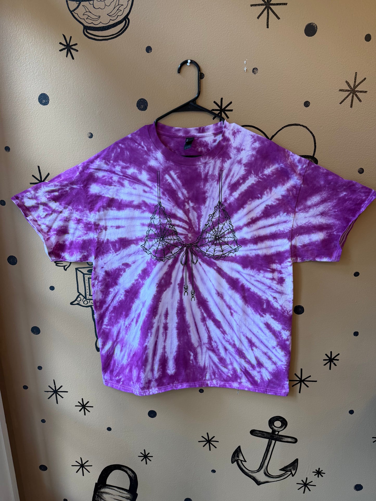 Purple Spider Bra T-Shirt Dicey Dyes