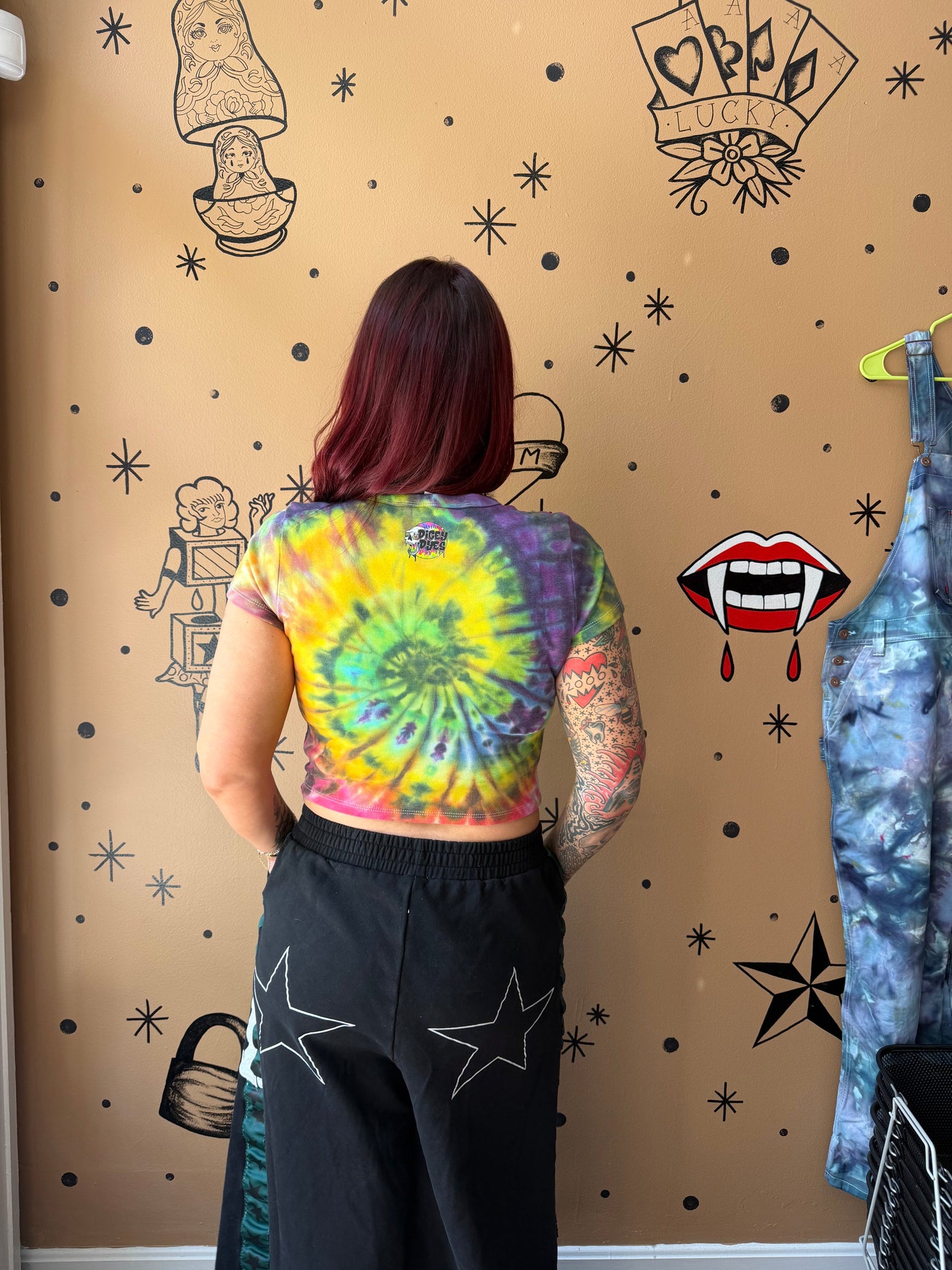 Dark Rainbow Baby Tee Dicey Dyes