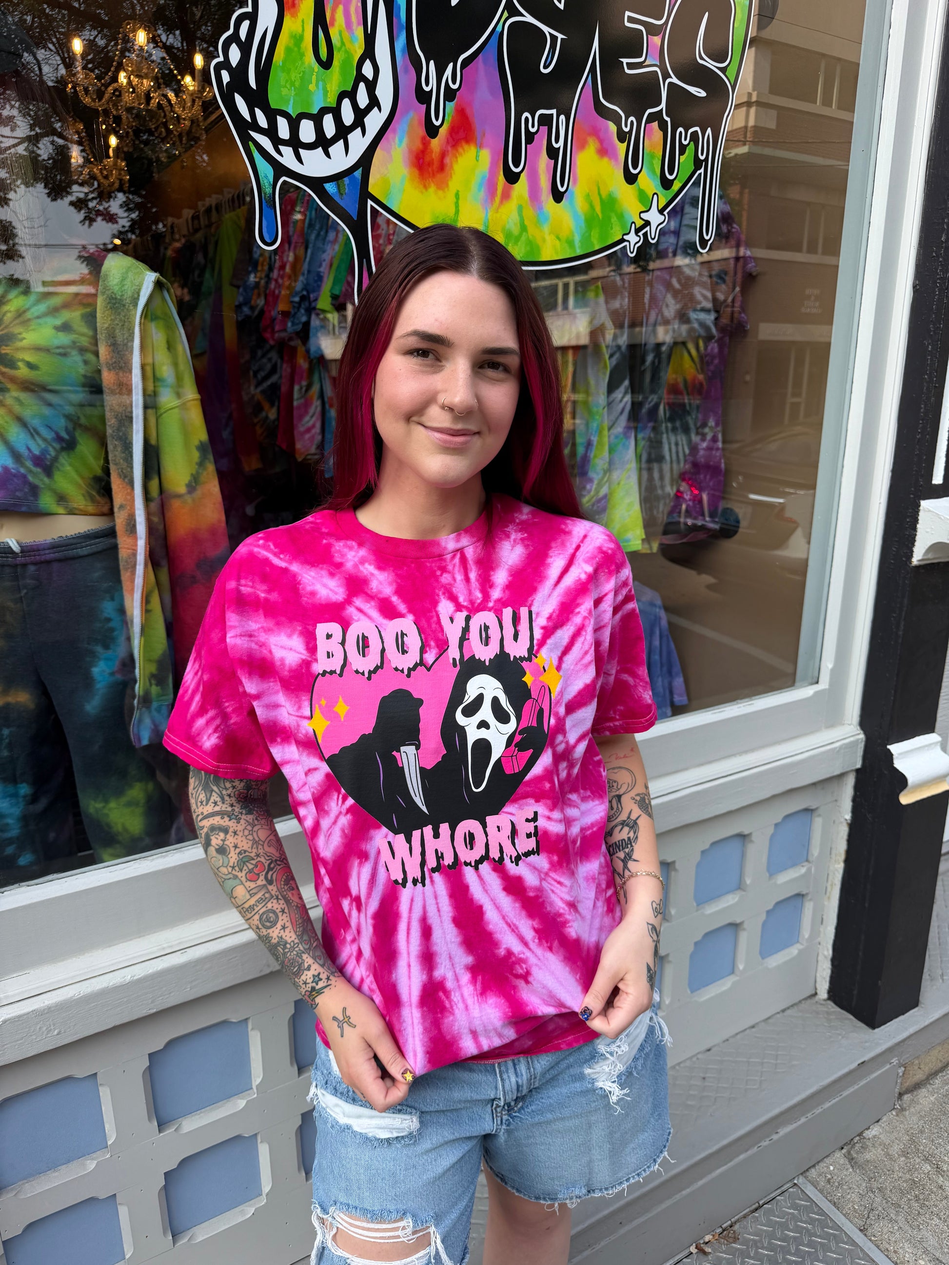 Boo You Ghost Face T-Shirt Dicey Dyes