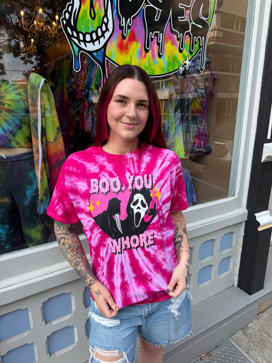 Boo You Ghost Face T-Shirt Dicey Dyes