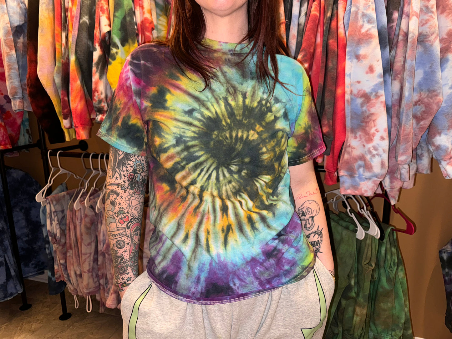 Plain Black Starburst T-Shirt Dicey Dyes