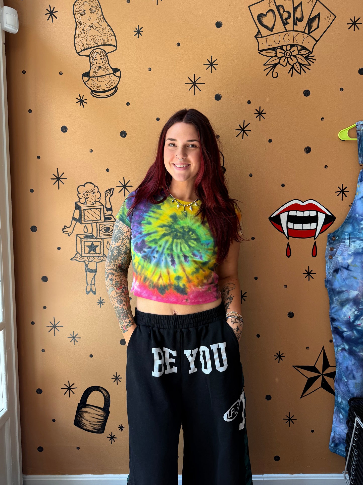 Dark Rainbow Baby Tee Dicey Dyes