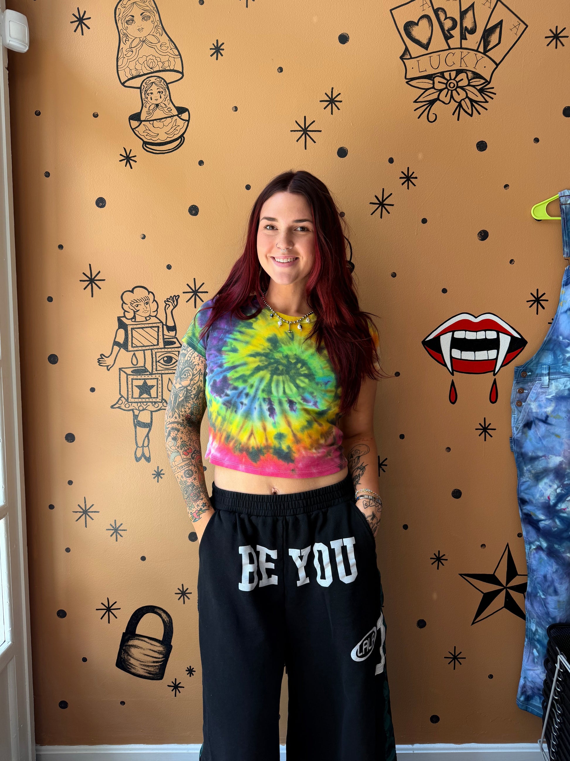 Dark Rainbow Baby Tee Dicey Dyes