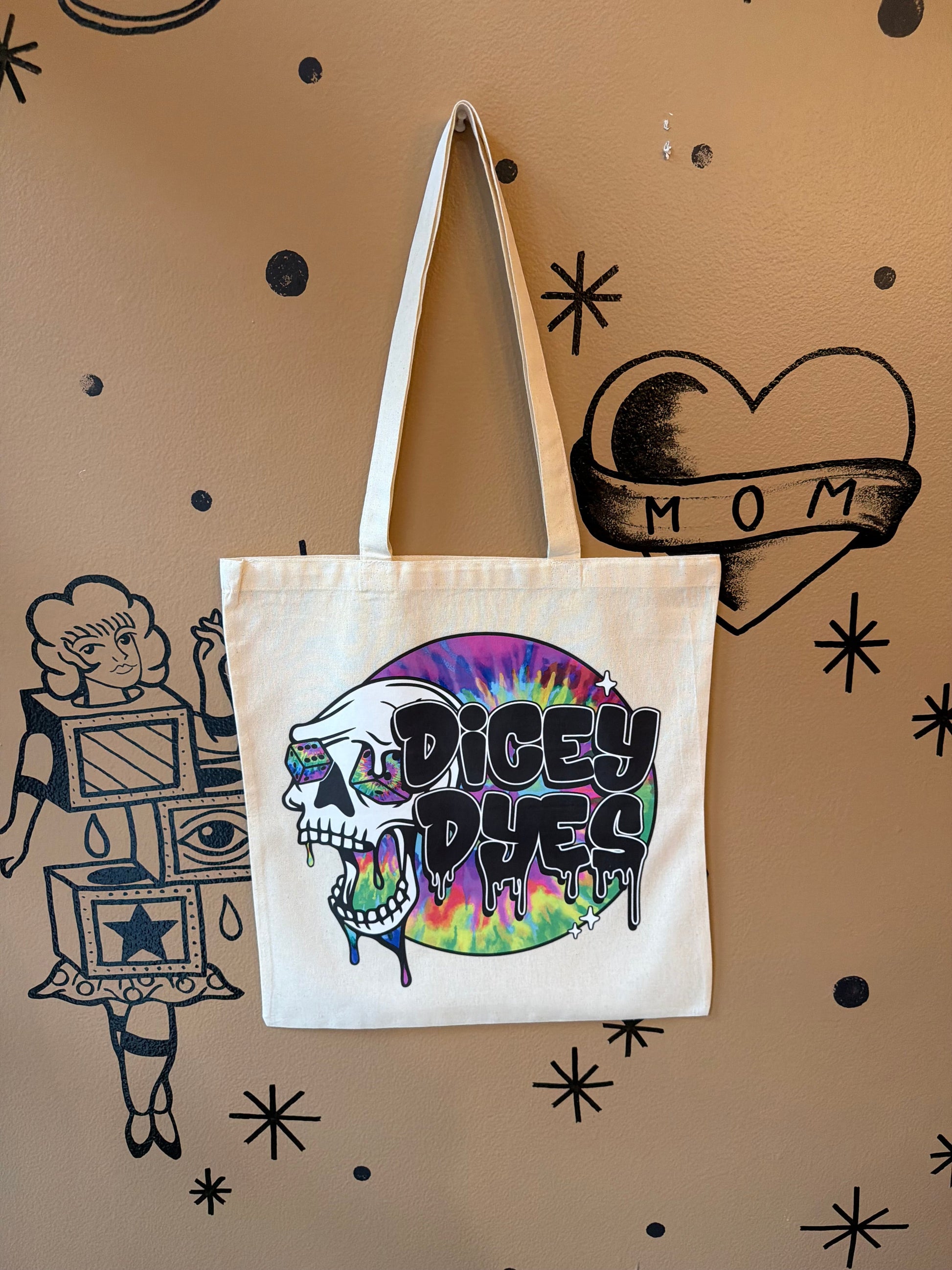 Dicey Dyes Logo Tote Bag Dicey Dyes