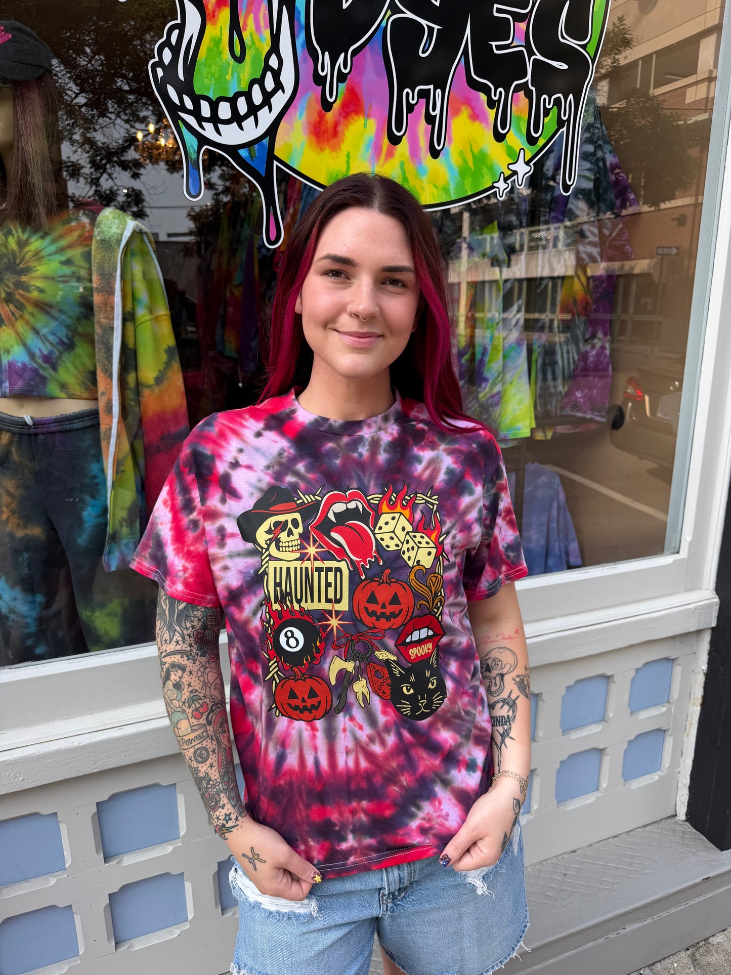 Haunted Edgy T-Shirt Dicey Dyes