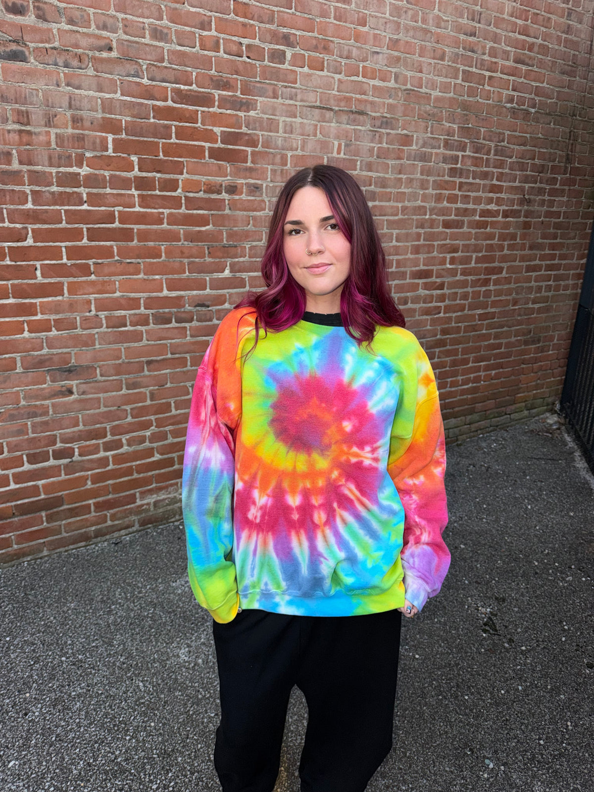 Bright Rainbow Crewneck Dicey Dyes
