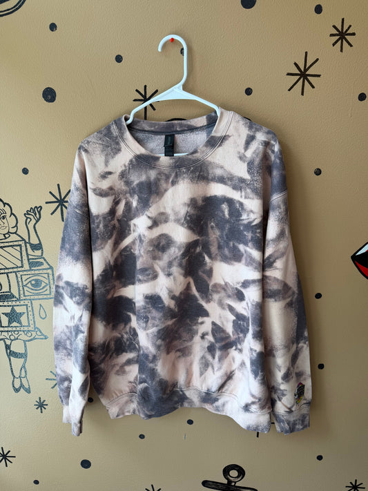 Black Bleach Crewneck Ready To Ship Dicey Dyes