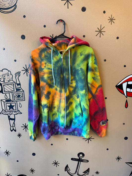 Dark Rainbow Zip Up Ready To Ship Dicey Dyes