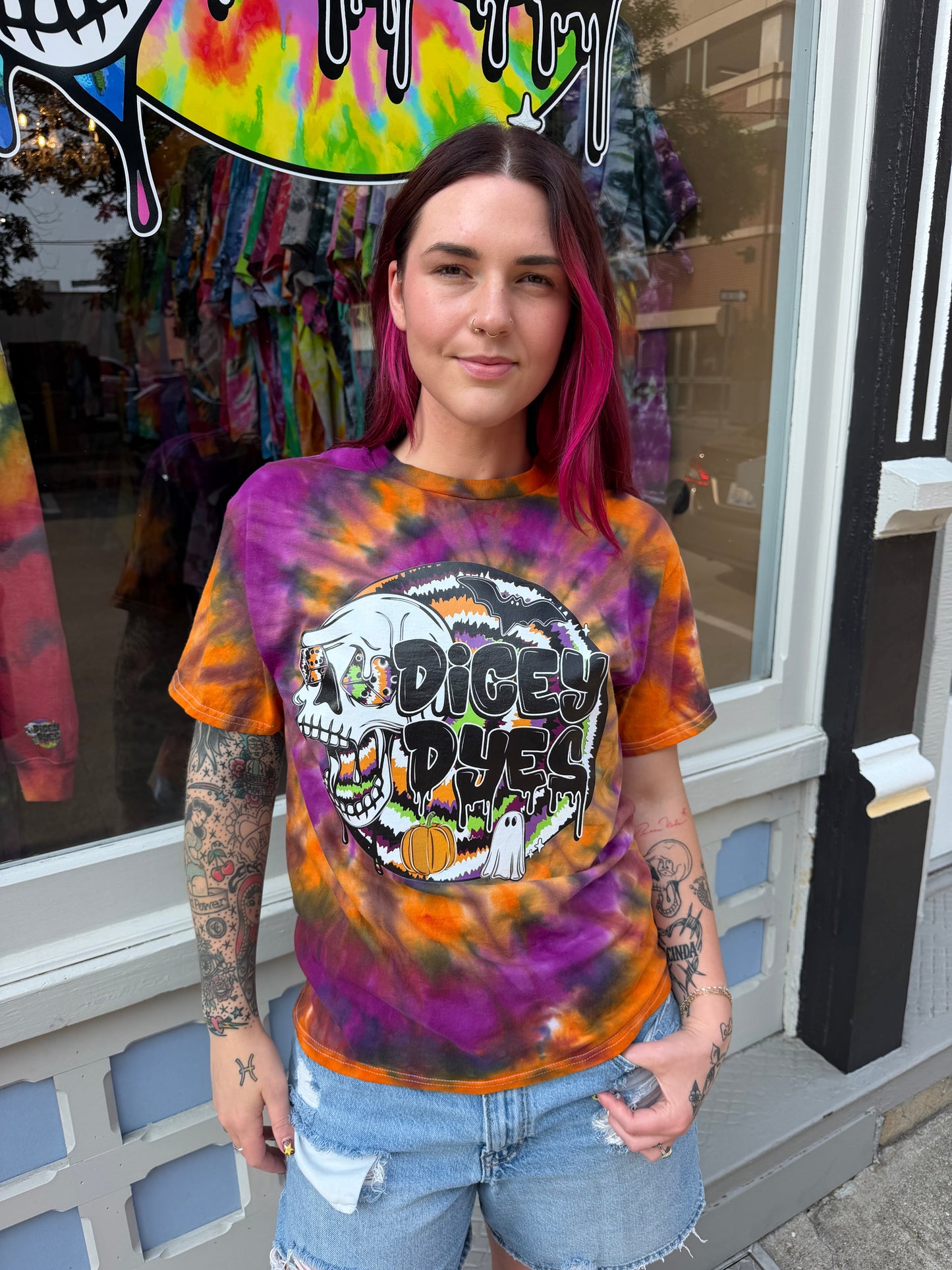 Dicey Dyes Halloween Logo T-Shirt Dicey Dyes