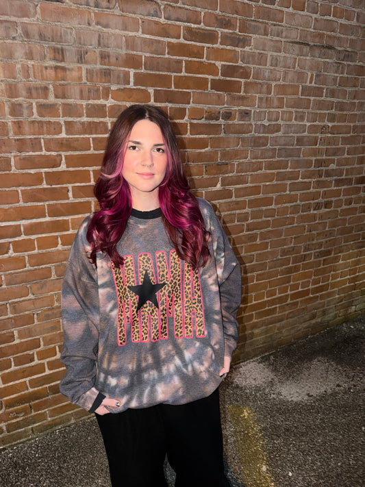 Cheetah Mama Crewneck Dicey Dyes