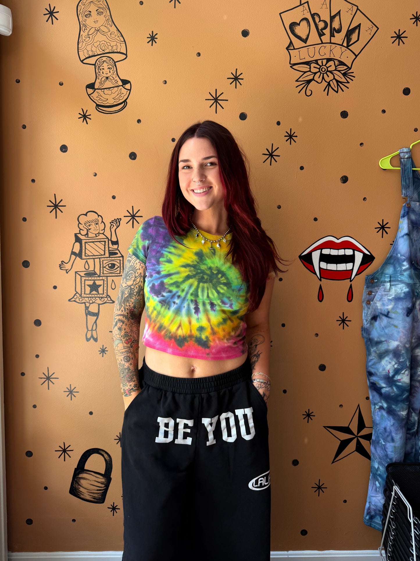 Dark Rainbow Baby Tee Dicey Dyes