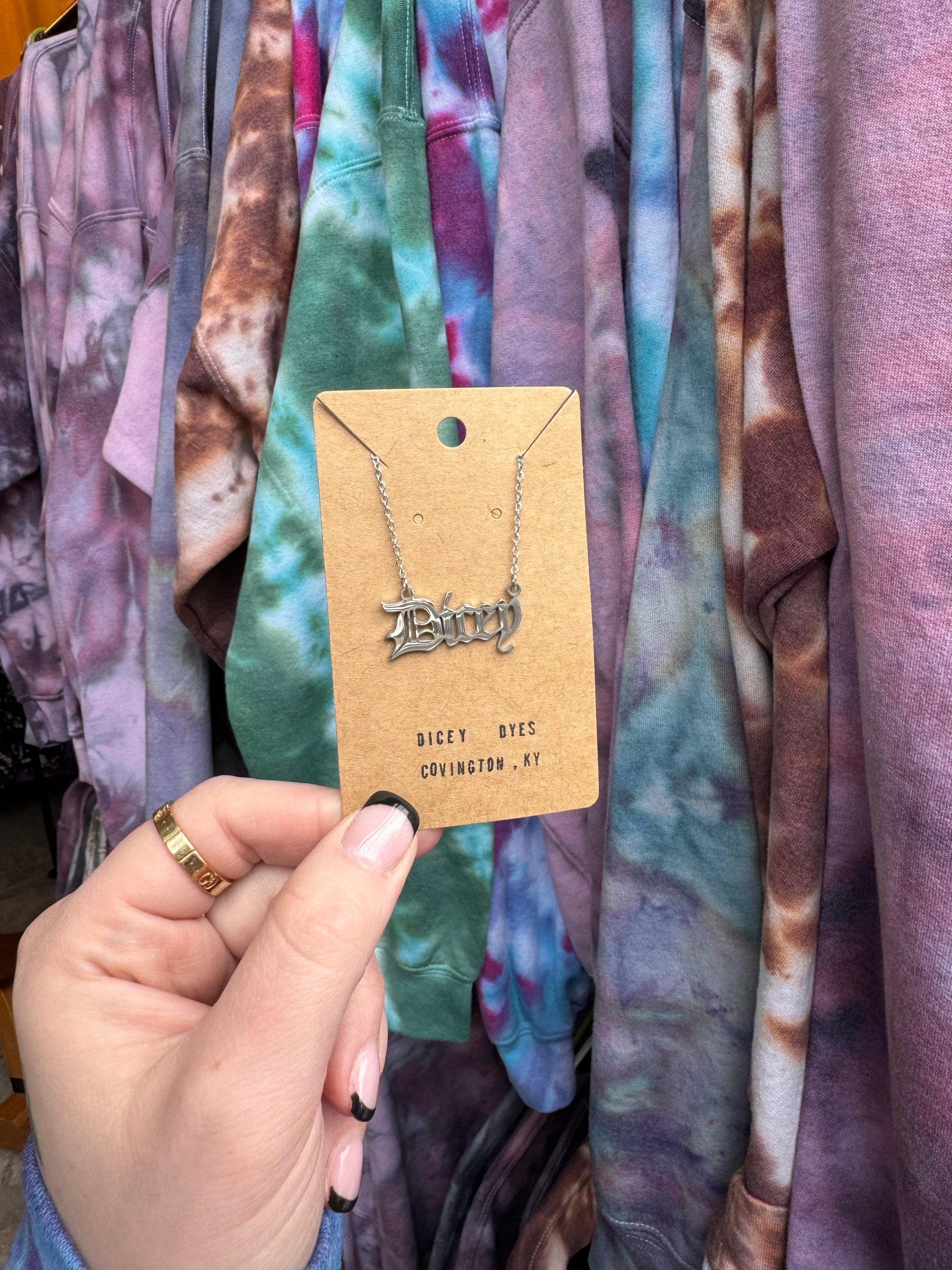 Silver Dicey 18” Necklace Dicey Dyes