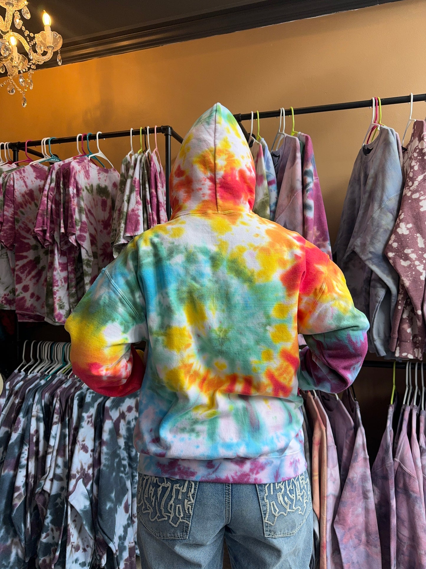 Bright Rainbow Hoodie Dicey Dyes