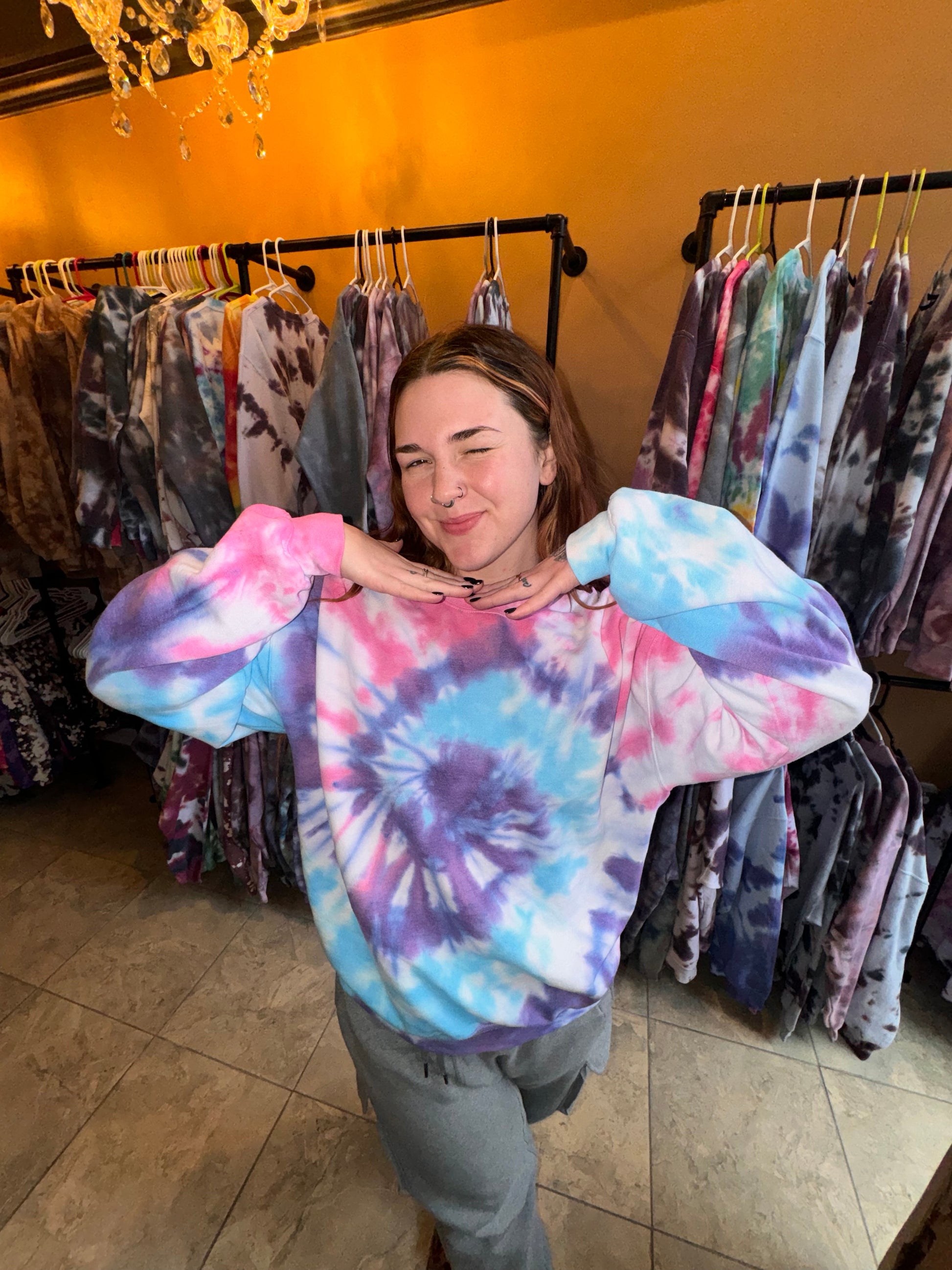 Cotton Candy Crewneck Dicey Dyes