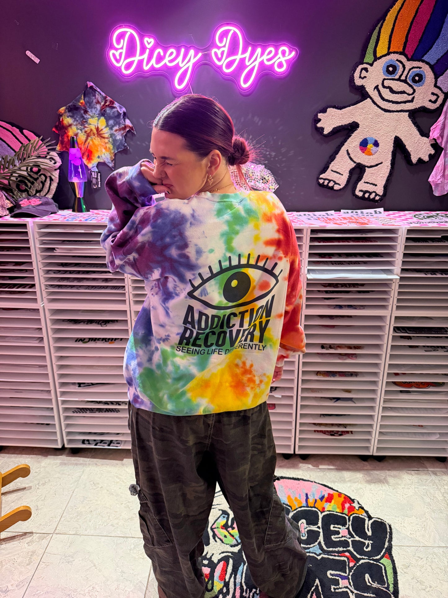 Addiction Recovery Crewneck Dicey Dyes