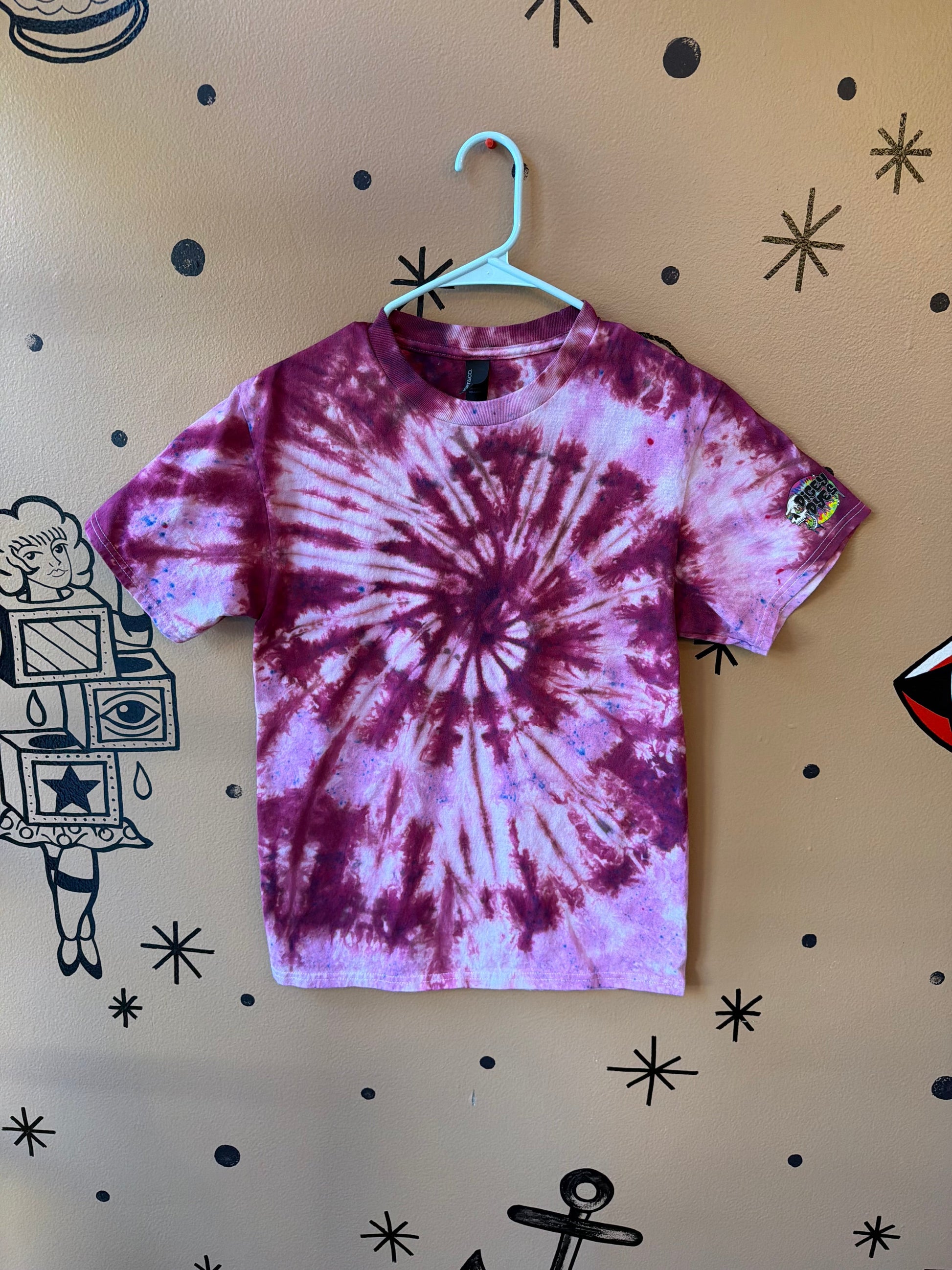 Raspberry Spiral T-Shirt Ready To Ship Dicey Dyes