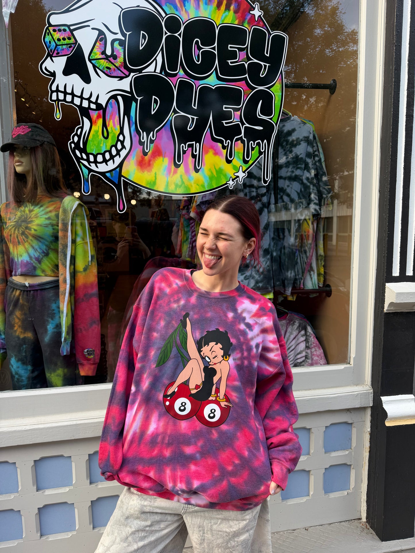 8 Ball Betty Crewneck Dicey Dyes