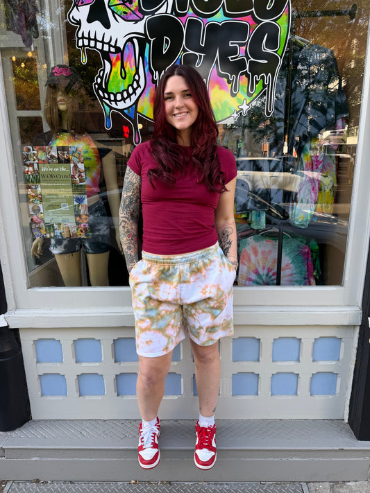Vanilla Bean Sweat Shorts Ready To Ship Dicey Dyes
