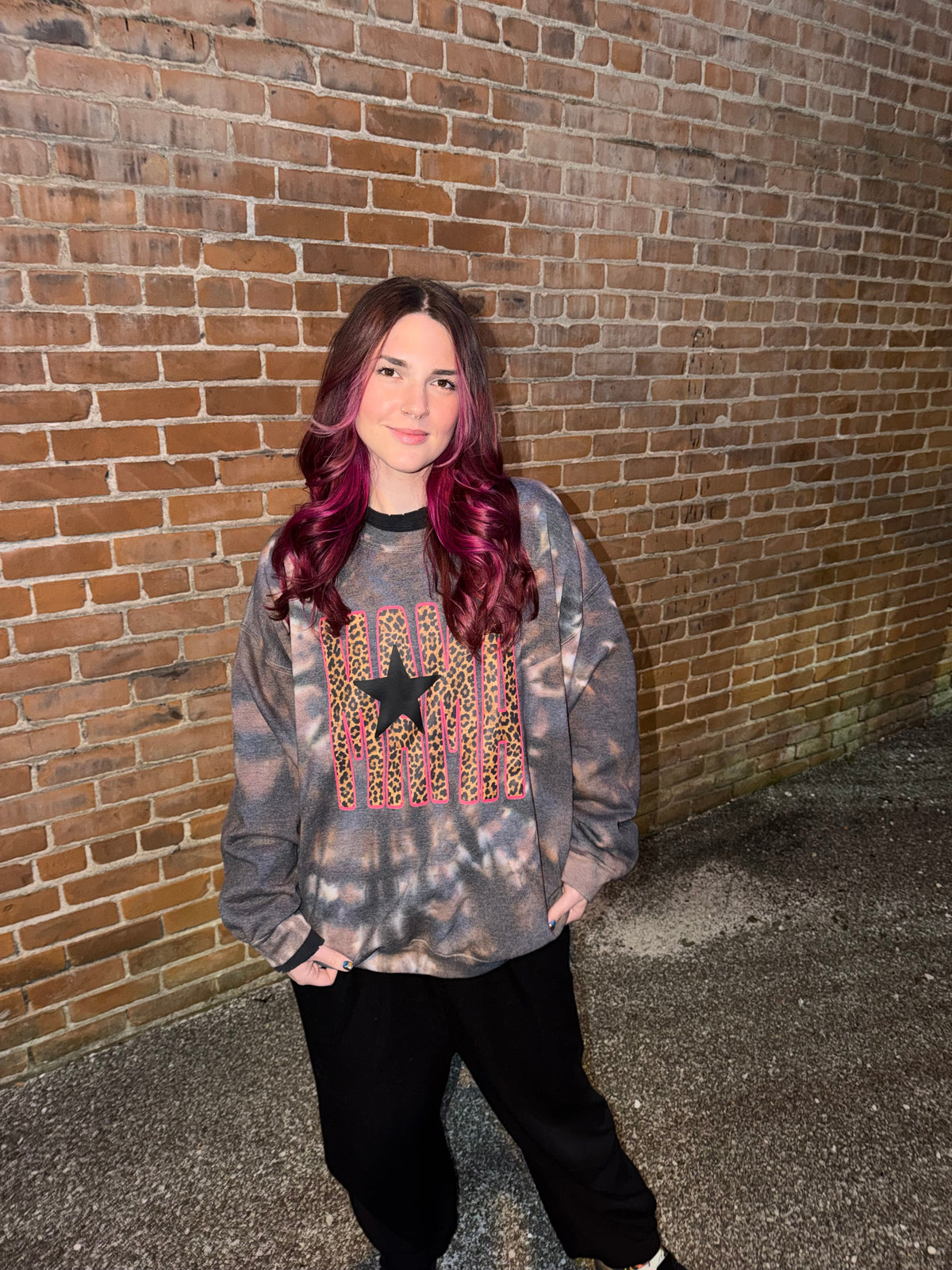 Cheetah Mama Crewneck Dicey Dyes