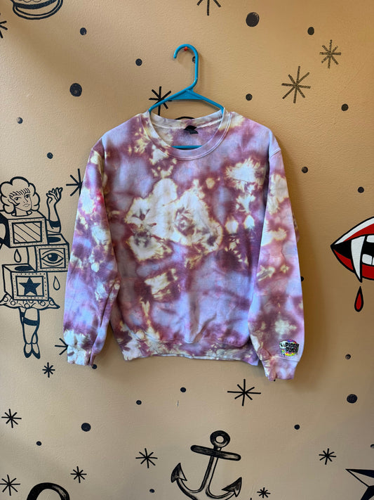 Old Rose Ice Dye Crewneck Ready To Ship Dicey Dyes