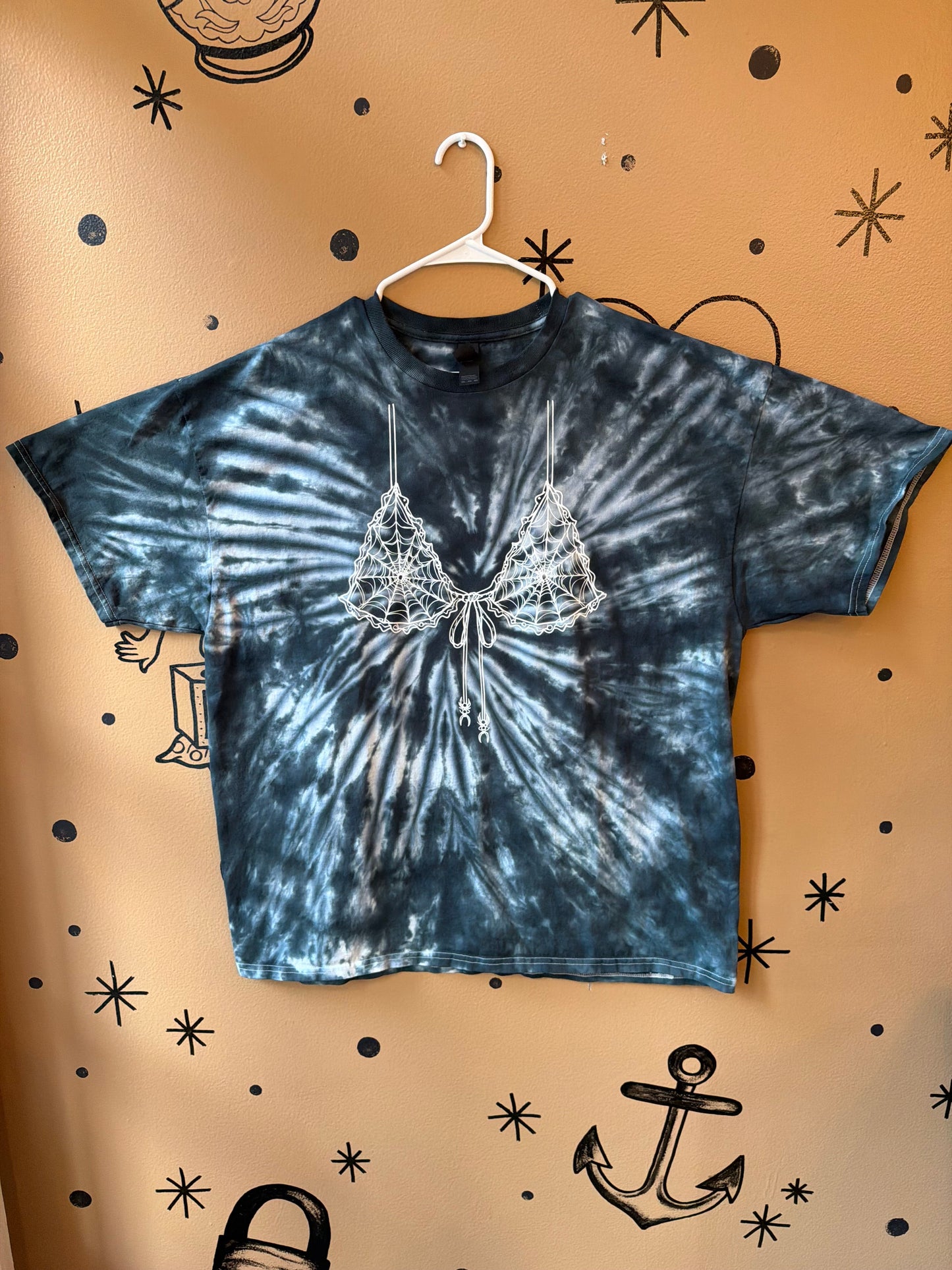 Black Spider Bra T-Shirt Dicey Dyes