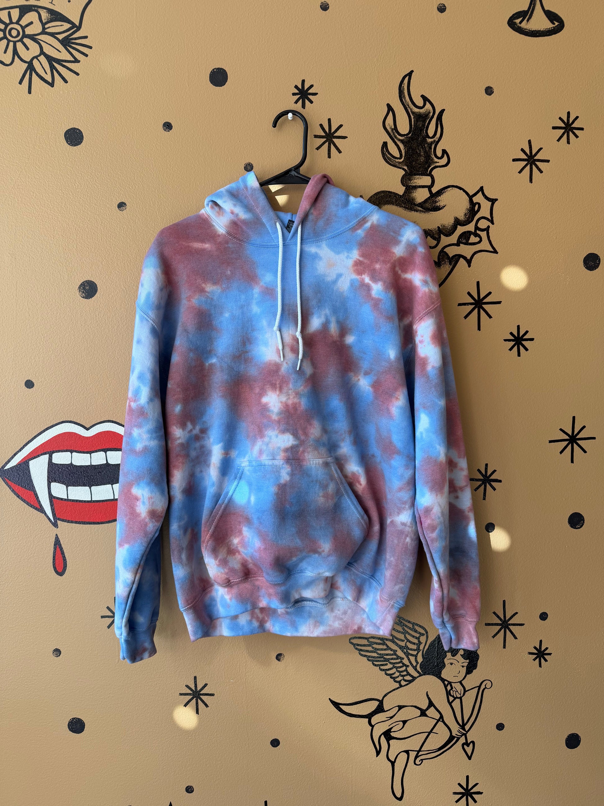 Plain Mauve and Baby Blue Hoodie Dicey Dyes