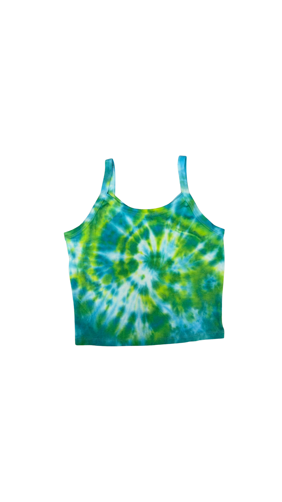 Women’s Green Cropped Strappy Tank Dicey Dyes