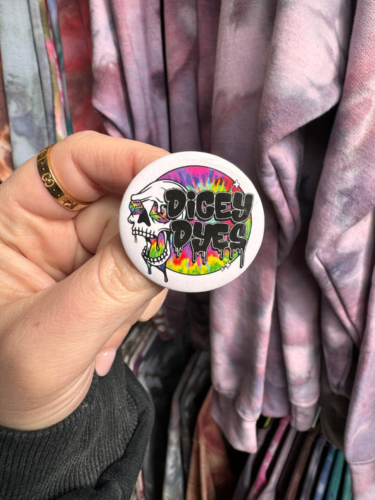 Dicey Dyes Logo Pin Dicey Dyes