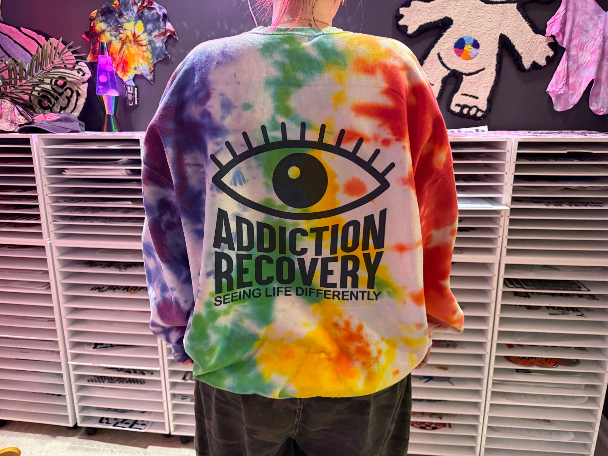 Addiction Recovery Crewneck Dicey Dyes