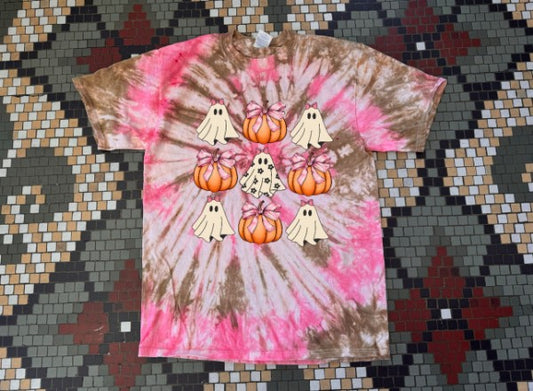 Pre-order Ghosts & Pumpkins Tie Dye T-Shirt Dicey Dyes
