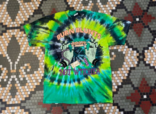 Pre-order Burn Blunts Not Witches Tie Dye T-Shirt Dicey Dyes